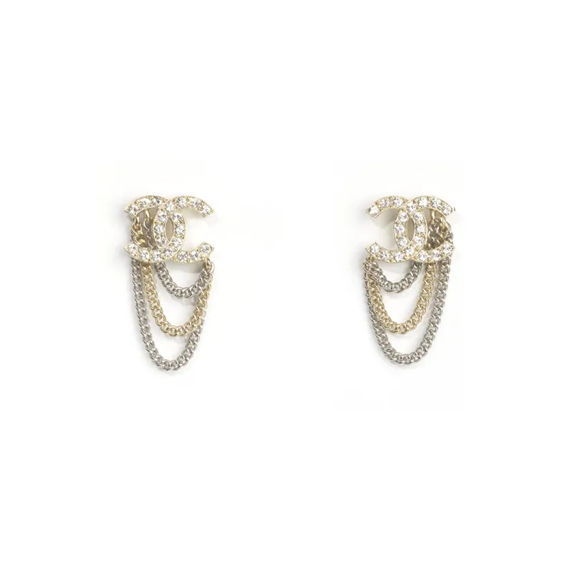 CHANEL Earrings Women's Gold And Silver Two Tone-0