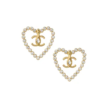 CHANEL Hoop Earrings Women's Gold