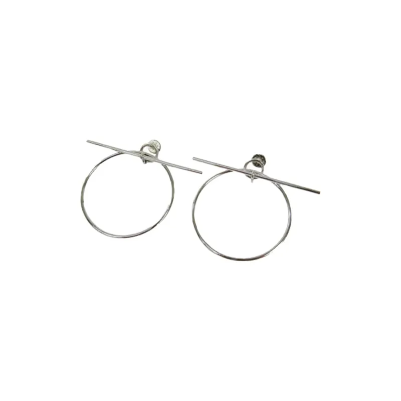 HERMES Sterling Silver Earrings Unisex-1