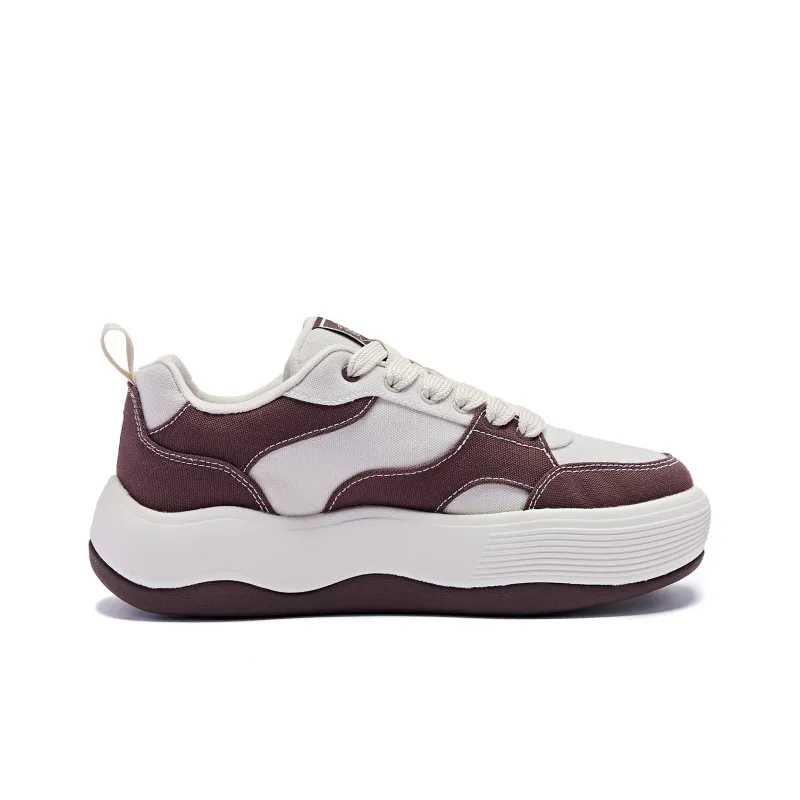 QIAODAN Slip Resistant, Abrasion Resistant, Balance, Lightweight Low Top Skateboard Shoes Women's Brown-1
