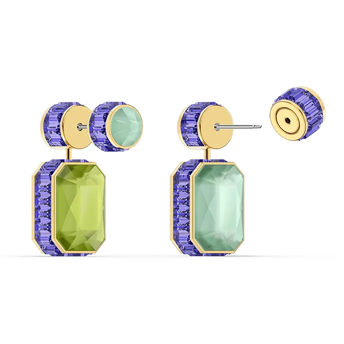 Swarovski Orbita Asymmetrical Octagon Cut Crystal Earrings-1
