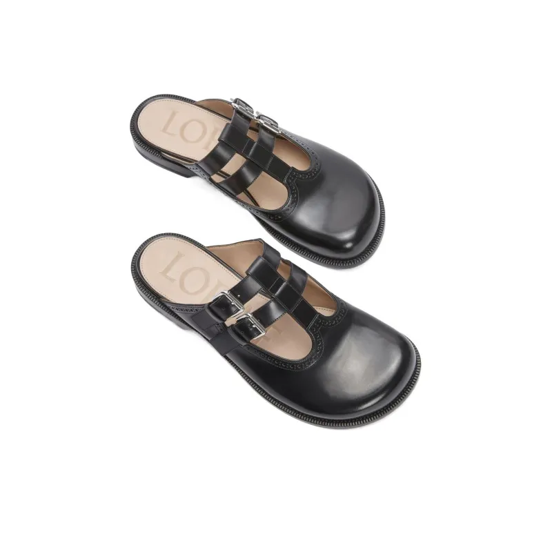 LOEWE Campo Closed Toe Slippers Men's Black-4
