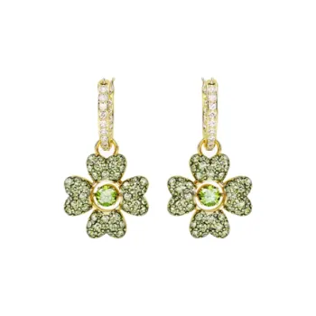 Swarovski Gold Plated Earrings Women's Green