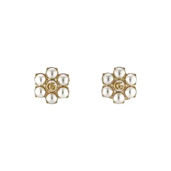 GUCCI Embellished Double G Earrings