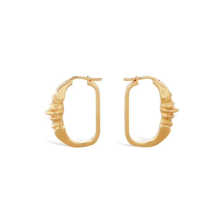 CELINE Brass Earrings Unisex Gold-0