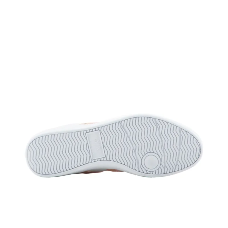 ARMANI EXCHANGEAE Low Top Skateboard Shoes Women's White Rose Red-4