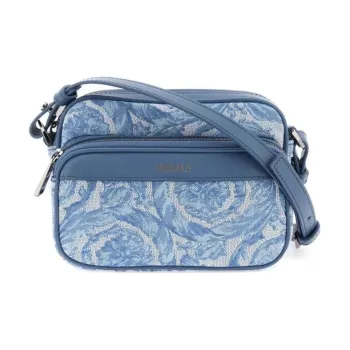VERSACE Copolyamide Shoulder Bag Crossbody Bag Men's Light Blue