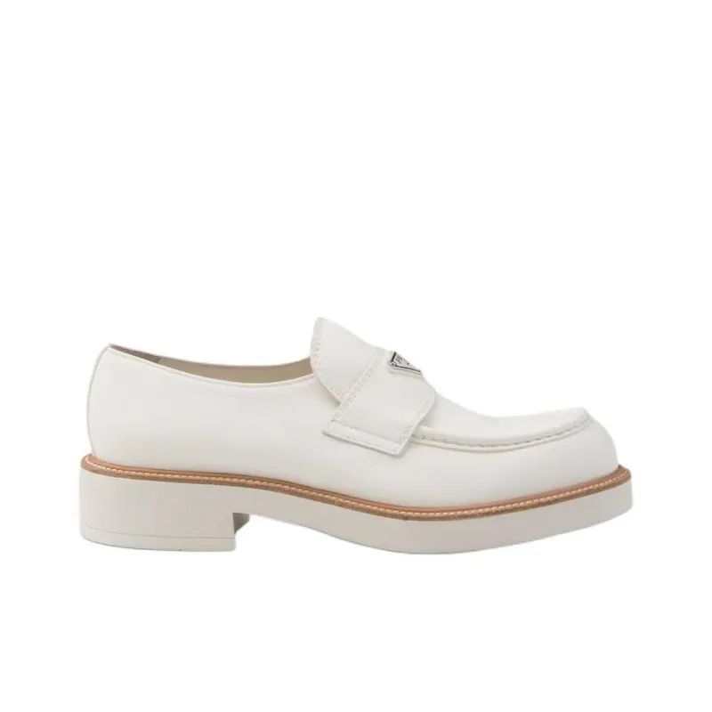 PRADA Triangle-logo Leather Loafers-1