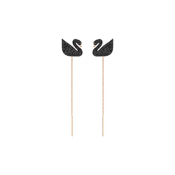 Swarovski Artificial Crystal Earrings Women's Black