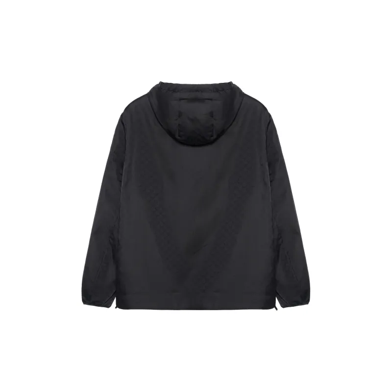 EMPORIO ARMANI Monogram Pattern Zipped Hooded Jacket-2