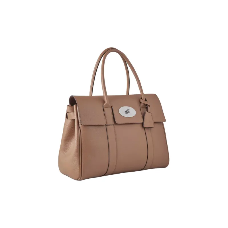 Mulberry Bayswater Grained Leather Handbag Shoulder Bag Women's Light Brown-1