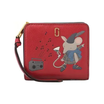 MARC JACOBS Leather Wallet Women's Red
