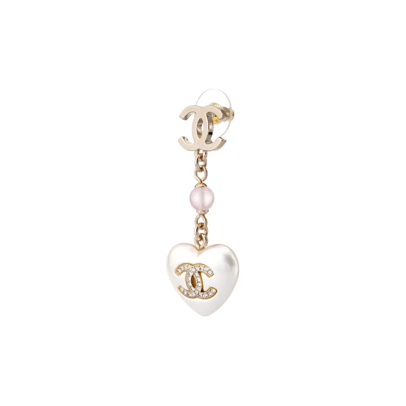 CHANEL Golden CC Earrings Women's Gold-1