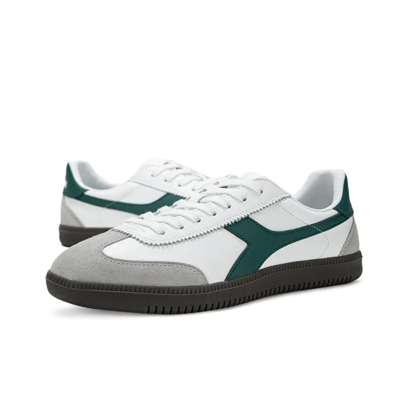 Diadora Anti Slip Wear Resistant Low Top Skateboard Shoes Unisex White Green-2