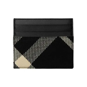 Burberry Polyester With Cotton Card Holder Tubas Men's Black & Calico