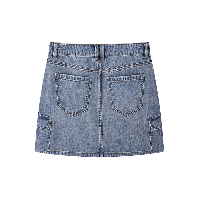 LEDIN Denim Short Skirts Women's Light Denim Blue-1
