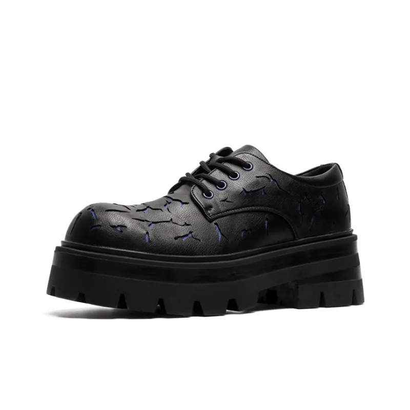 Lady's House Dress Shoes Men Low Top Black-16