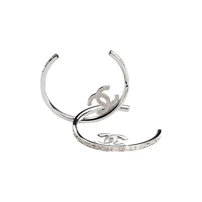 CHANEL Earrings Women's Silver-1