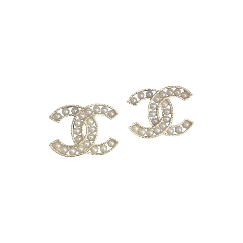CHANEL Logo Cc Pearl Earrings-0