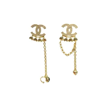 CHANEL Earrings Women's Gold