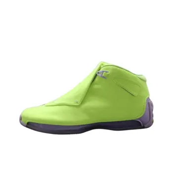 OVO x Jordan Air Jordan 18 Volt PE Wear Resistant Mid Top Vintage Basketball Shoes Men's Green