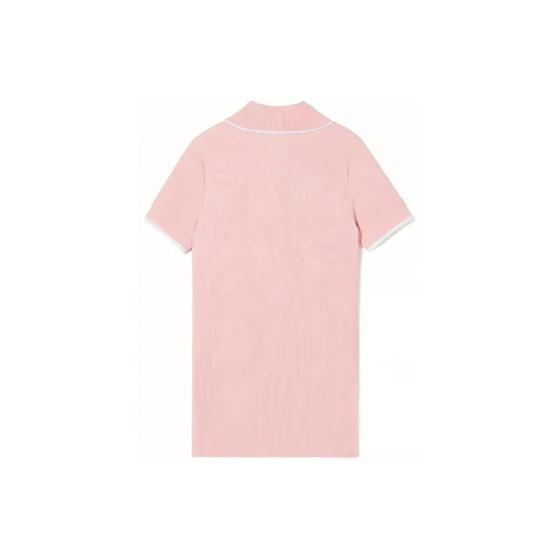 LACOSTE Short Sleeved Dress Women's Rose Pink-1