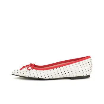 PrettyBallerinas Pointed Toe Casual Flat Unlined Shoes Women's White