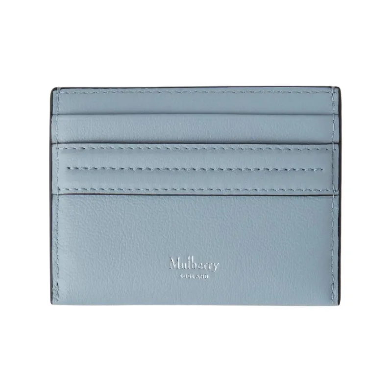 Mulberry Grain Leather Credit Card Holder Women's Blue Poplin-1