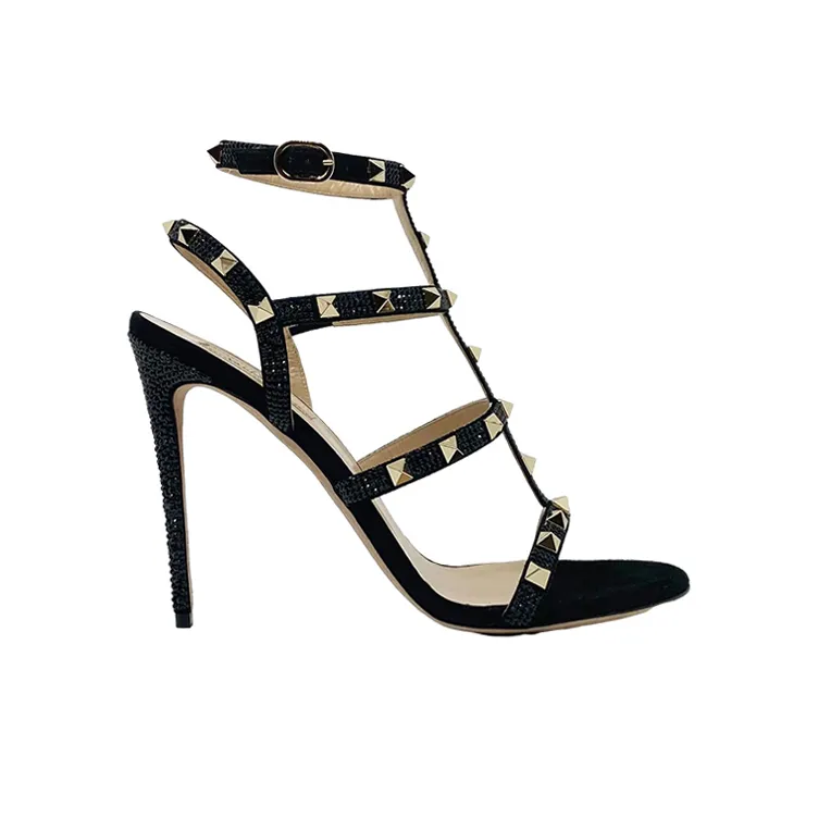Valentino Rockstud One Strap Sandals 11cm Women's Black-1