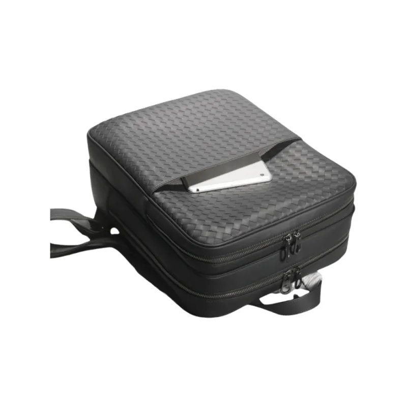 CMLZIUA Top Grain Cow Leather Backpack Unisex Black-3