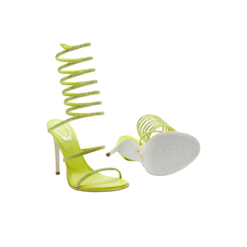 RENE CAOVILLA Cleo One Strap Sandals 10.5cm Women's Yellow-4