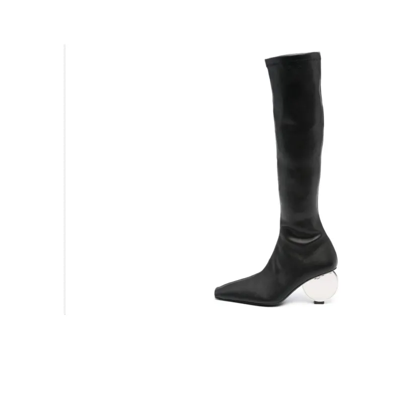 Courrèges Circle 90mm Faux-leather Knee-high Boots-0