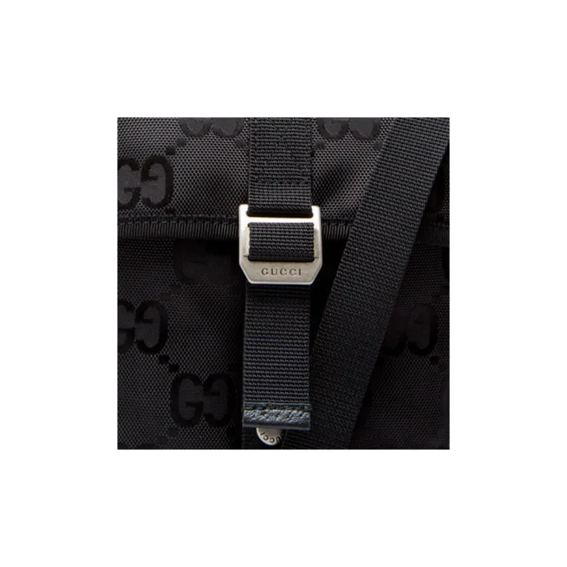 GUCCI Off The Grid Leather Recycled Nylon Messenger Bag Shoulder Bag Crossbody Bag Men's Black-11