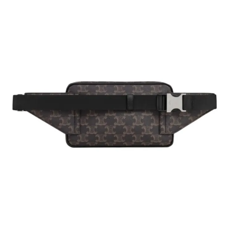 CELINE Triomphe Canvas With Calfskin Fanny Pack Men's Black-2