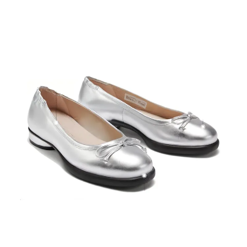 Ecco Casual Single Shoes 3cm Women's Silver-2