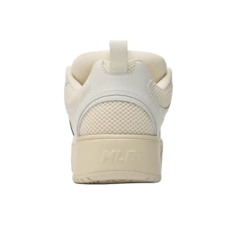 MLB Chunky Wide Anti Slip Wear Resistant Low Top Skateboard Shoes Unisex White Black-2