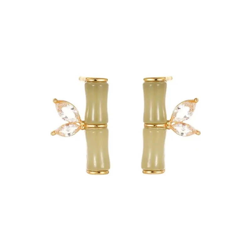 BYTHERE Earrings Pale Greenish White Jade Women's-2