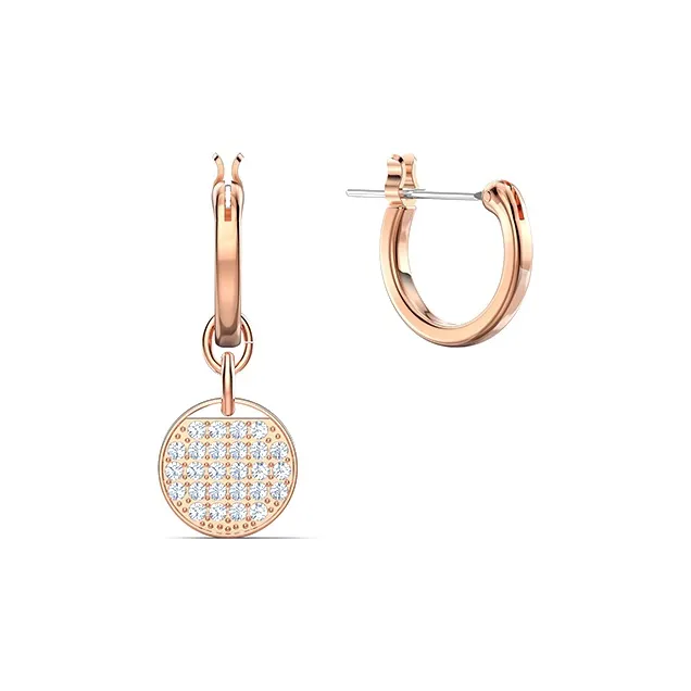 Swarovski Ginger Crystal Earrings Women's White/Rose Gold-2