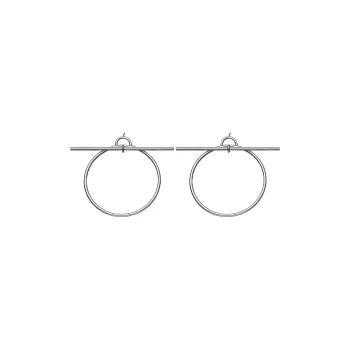 HERMES Sterling Silver Earrings Unisex