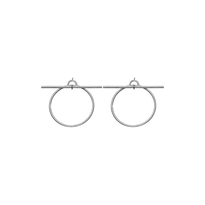 HERMES Sterling Silver Earrings Unisex-0