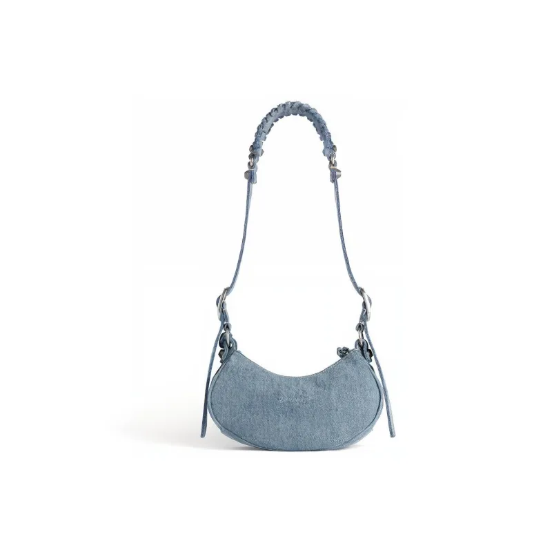 Balenciaga Le Cagole Denim Handbag Shoulder Bag Mini Women's Blue-3