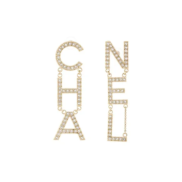 CHANEL Diamantes Letter Earrings-0