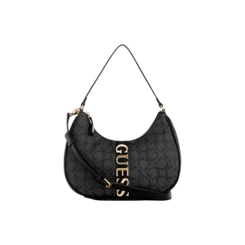 GUESS Coated Canvas Portable Crossbody Bag Shoulder Bag Mini Women's Coal Charcoal