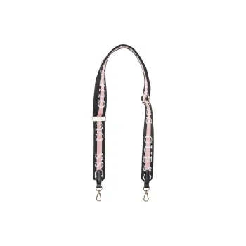 GUESS Artificial Leather Webbing Strap Shoulder Strap Bag Strap Mini Unisex Pink Black