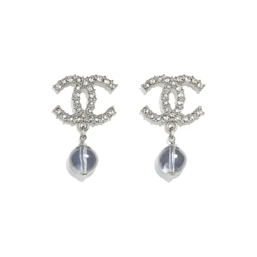 CHANEL Earrings Women's Silver Blue