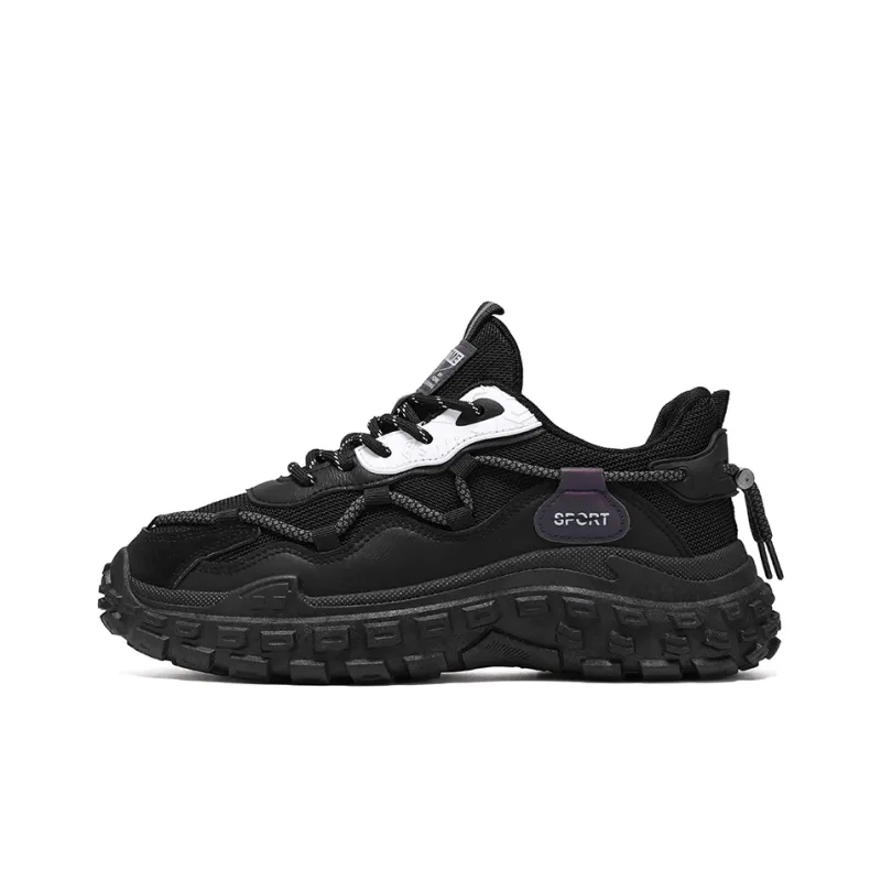 Dignitaries Abrasion Resistant Breathable Height Increasing Low Top Chunky Sneakers Men's-1