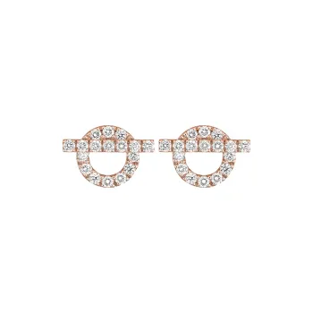 HERMES 18K Rose Gold Rhinestone-Embellished Earrings Women's Rose Gold