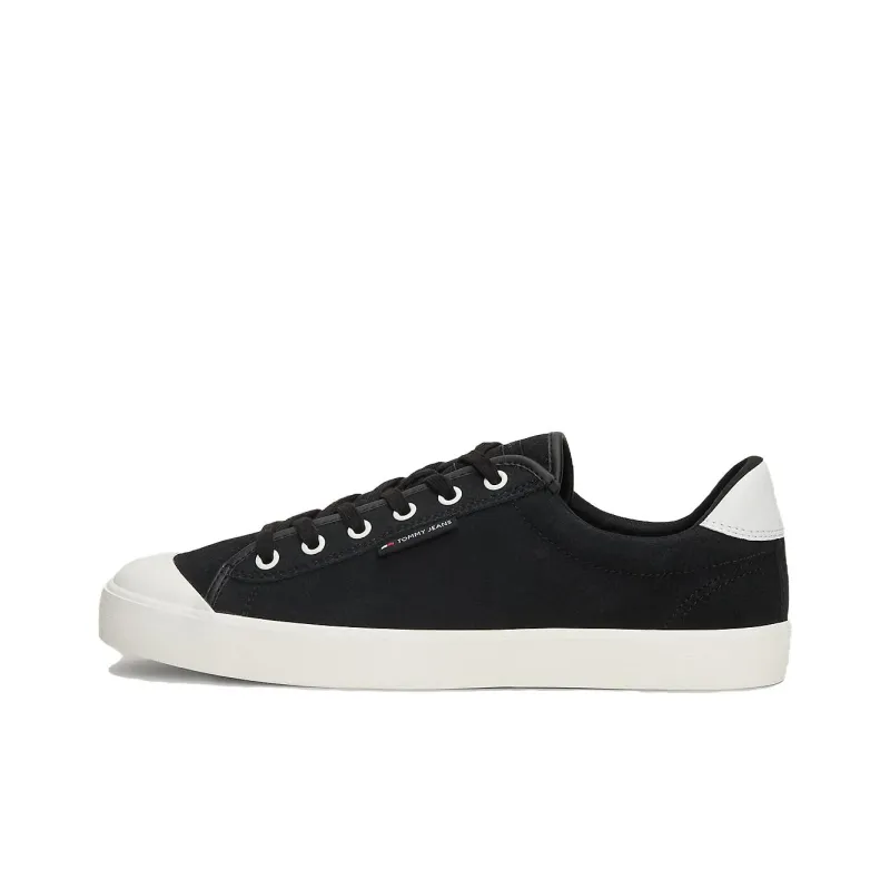 Tommy Hilfiger Abrasion Resistant Low Top Skateboard Shoes Men's Black White-0
