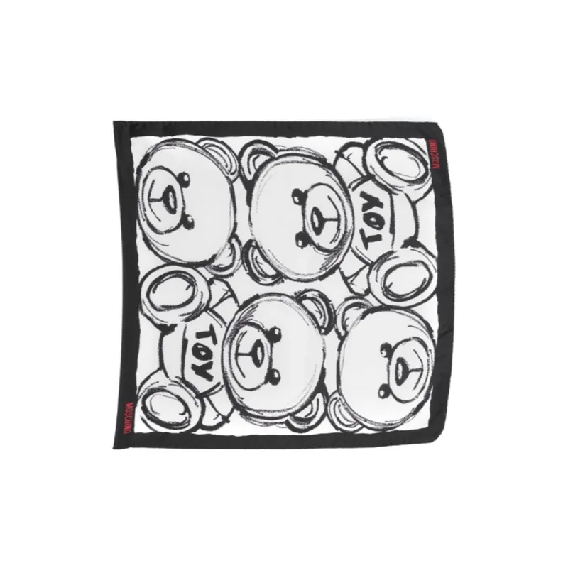 MOSCHINO Teddy Bear-motif Silk Scarf-1