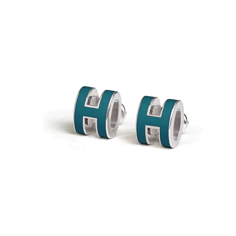 HERMES Gold Plated Earrings Unisex-1